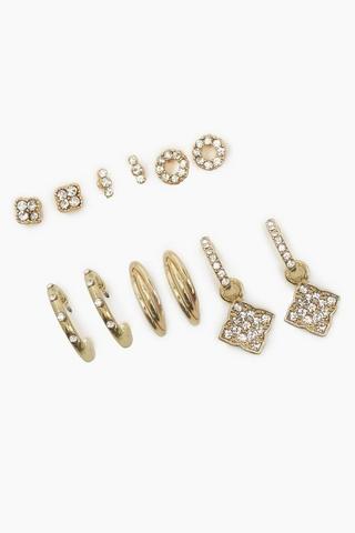 6 Pack Stud And Hoop Earrings