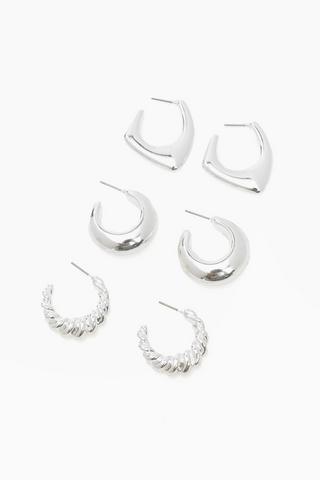 3 Pack Hoop Earrings