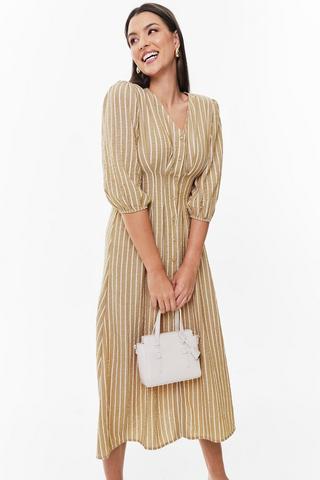 Stripe Fit And Flare Dress