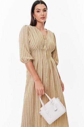 Stripe Fit And Flare Dress