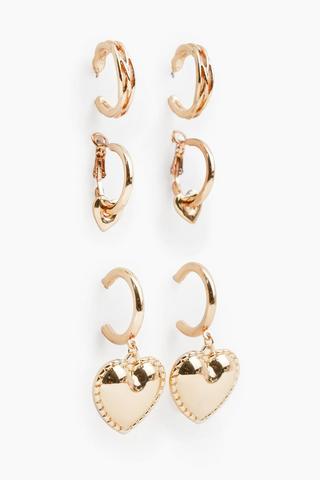 3 Pack Hoop Earrings
