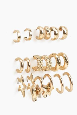 9 Pack Hoops Earrings