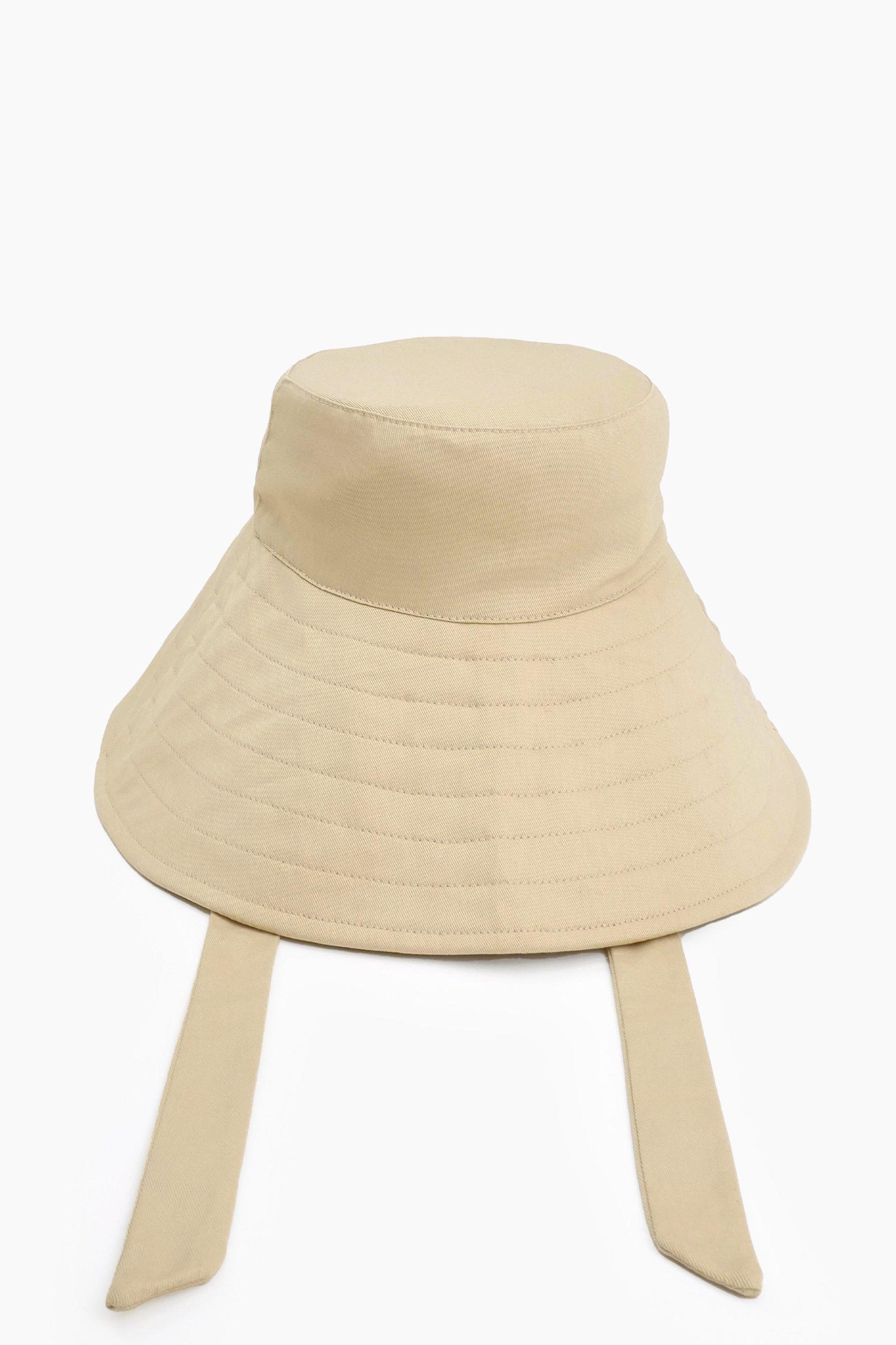 BUCKET HAT MODEL 650275 IN DARK BEIGE TEXTURED FABRIC