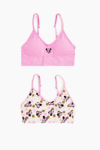 Minnie Mouse 2 Pack Crop Bras