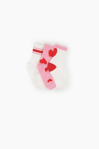3 Pack Heart Anklet Socks