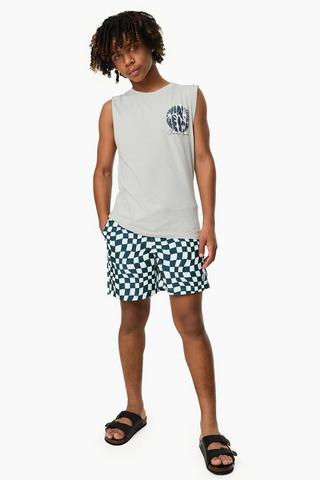 Checkerboard Swim Shorts