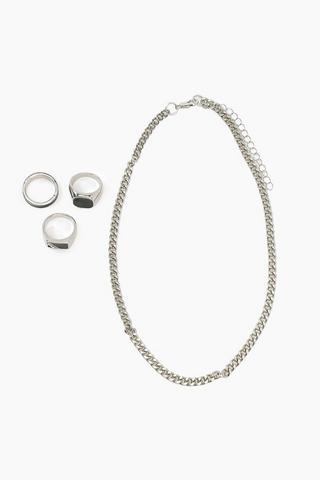 Necklace And Rings Set
