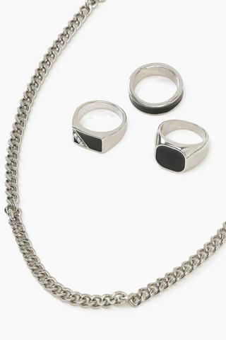 Necklace And Rings Set