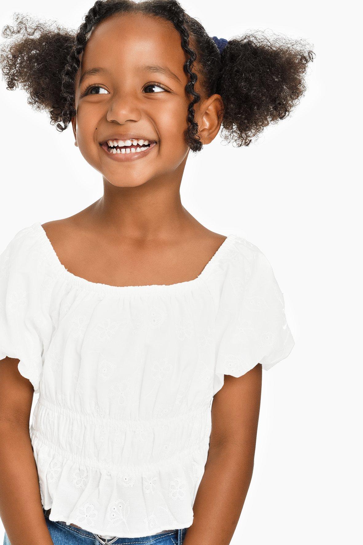 Textured Puff Slv Top