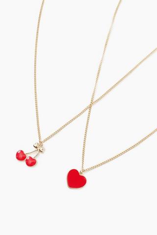 2 Pack Cherry Necklace