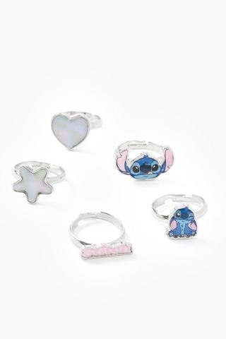 5 Pack Lilo And Stitch Ring Set