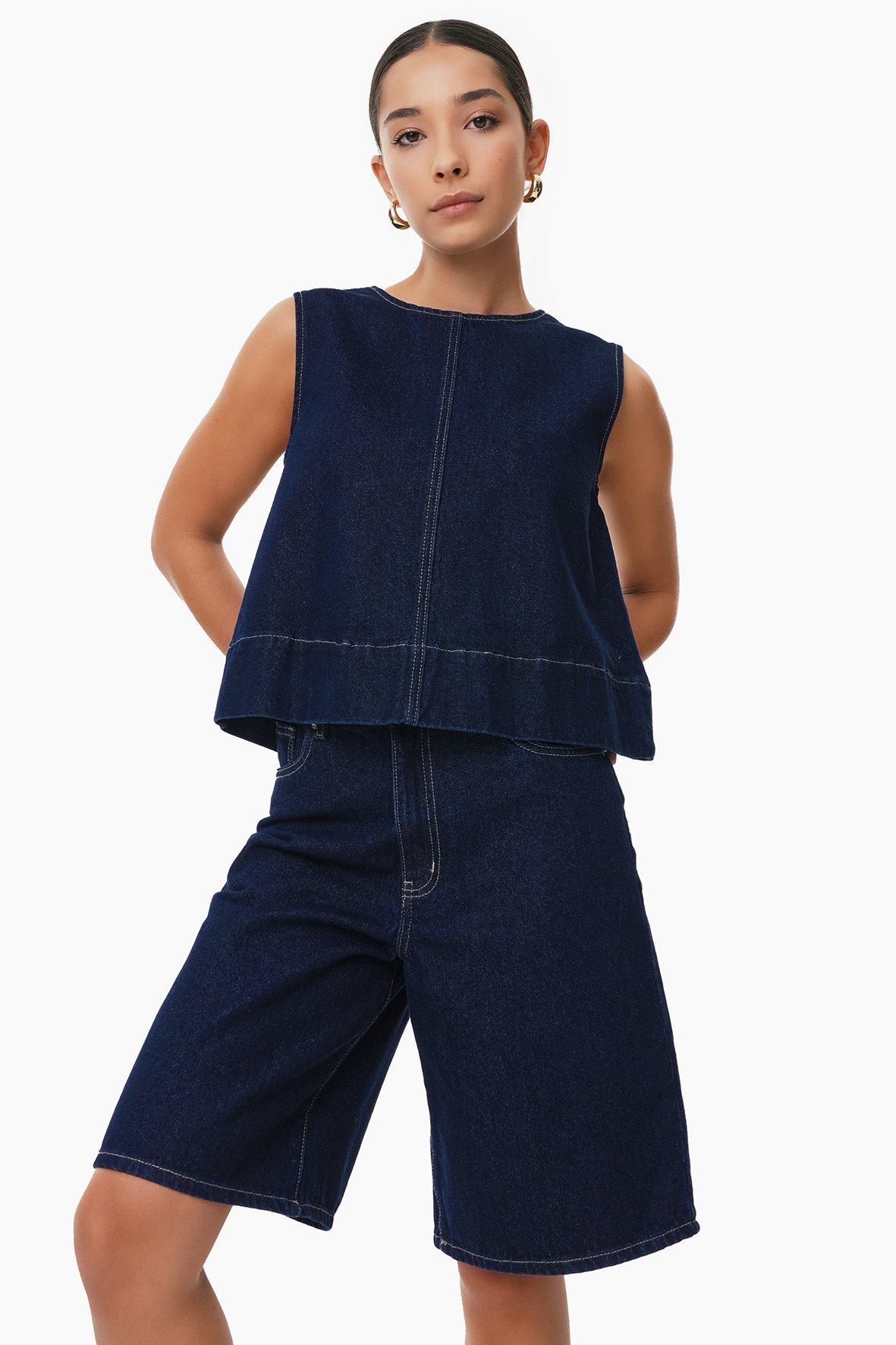 Denim Shell Top