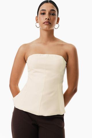 Strapless Peplum Top
