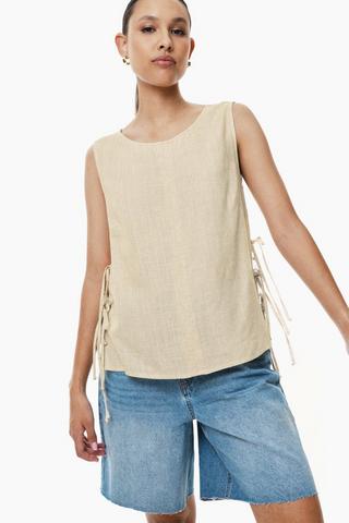 Side Tie Shell Top