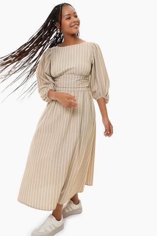 Stripe Open Back Dress