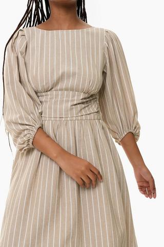 Stripe Open Back Dress