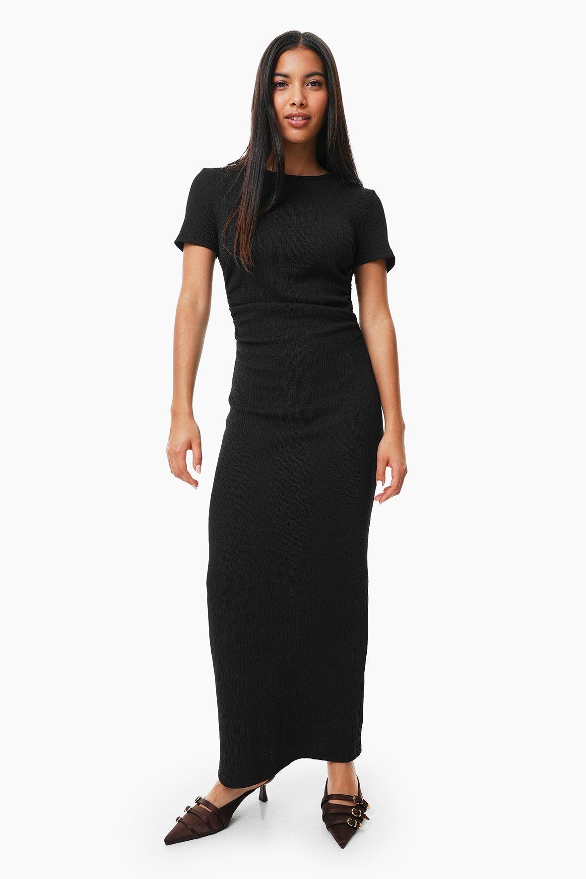 13567 Brown Draped Bodycon Dress main image 0