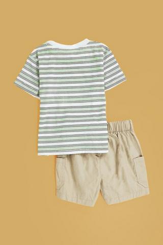 Stripe T-Shirt And Cargo Shorts Set
