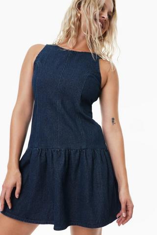Denim Drop Waist Dress