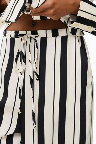 Stripe Satin Wide Leg Pants