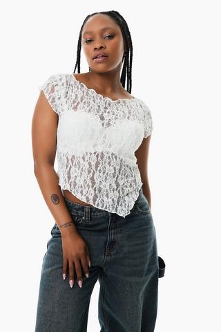 Asymmetrical Lace Top