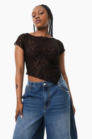 Asymmetrical Lace Top