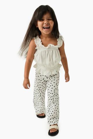 Polka Dot Wide-Leg Pants