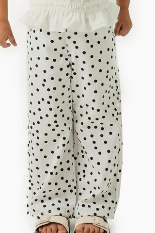 Polka Dot Wide-Leg Pants