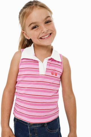 Stripe Sleeveless Golfer
