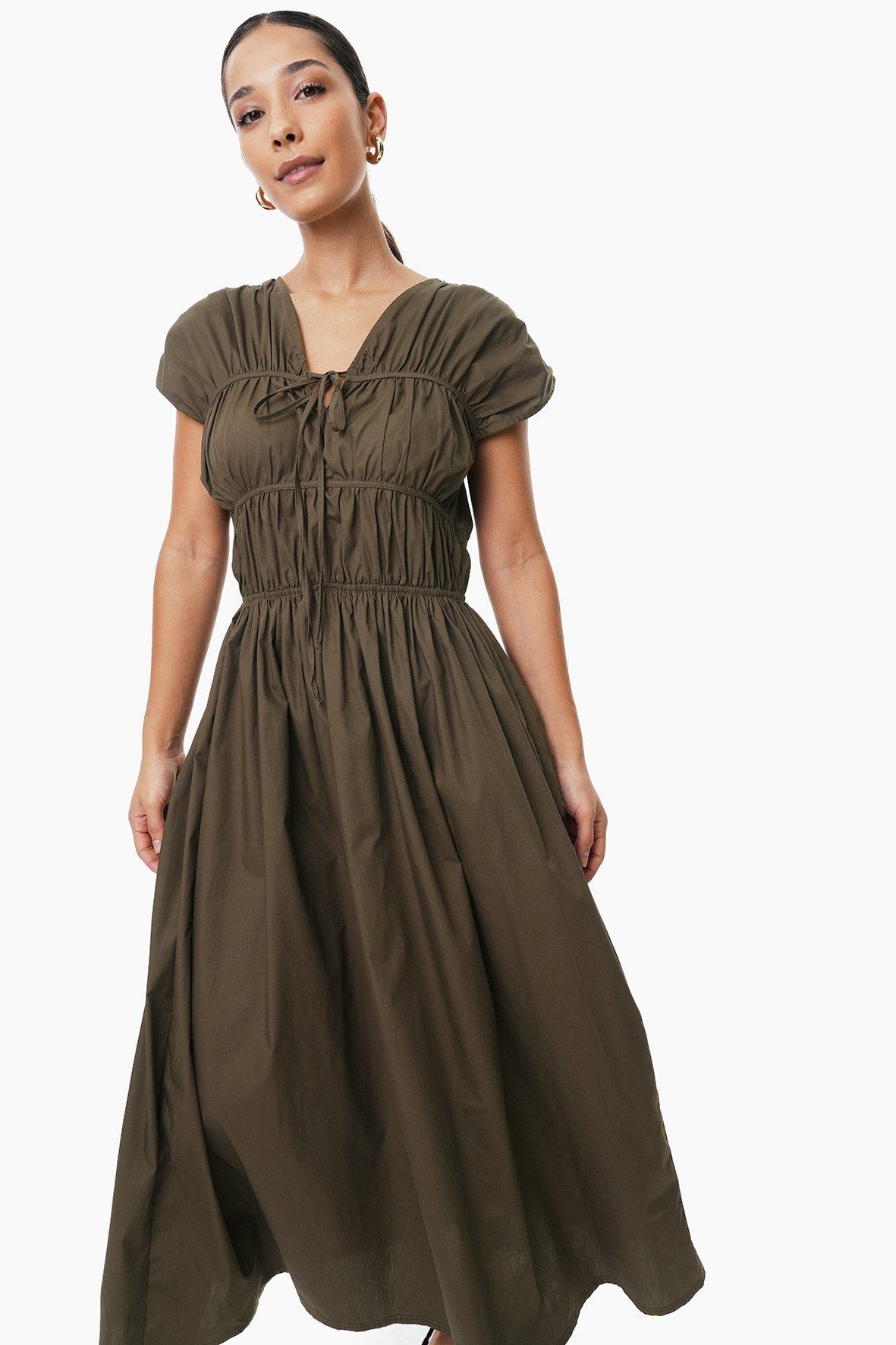 chinese dress ladies HHmei Women's Floral Bodycon Derss Elegant Sleeveless Ruffle Midi Dress  Party Dress High Halter Light Orange Sleeveless Sparkle Gown Tall Tea  Attend Tight Tank Skirts Jumpsuits Backless (Khaki, S) at Amazon Women's main image 1