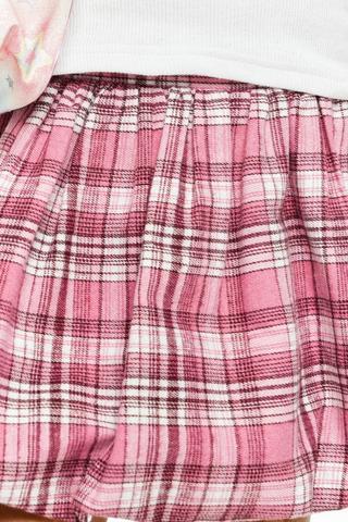 Check Bubble Hem Skirt