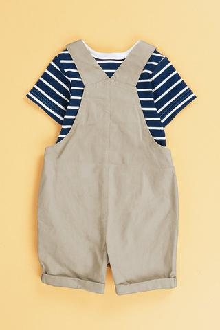 Stripe T-Shirt And Dungaree Set