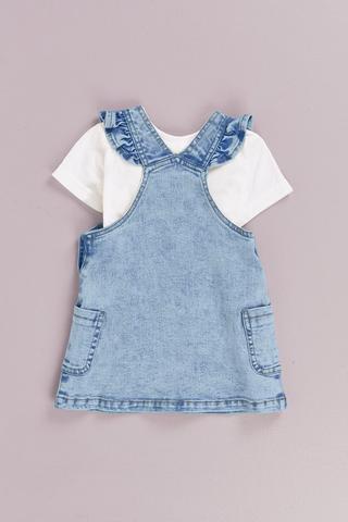 Pinafore Dress And T-Shirt Set