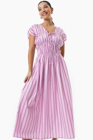 Stripe Fit And Flare Dress