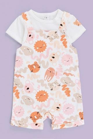 Dungaree And T-shirt Set