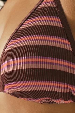Stripe Triangle Bikini Top