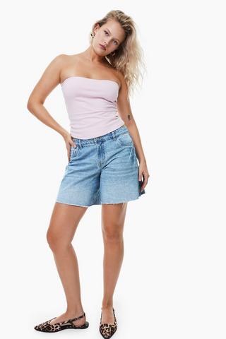Baggy Denim Bermuda Shorts