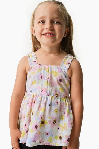 Sleeveless Floral Peplum Top