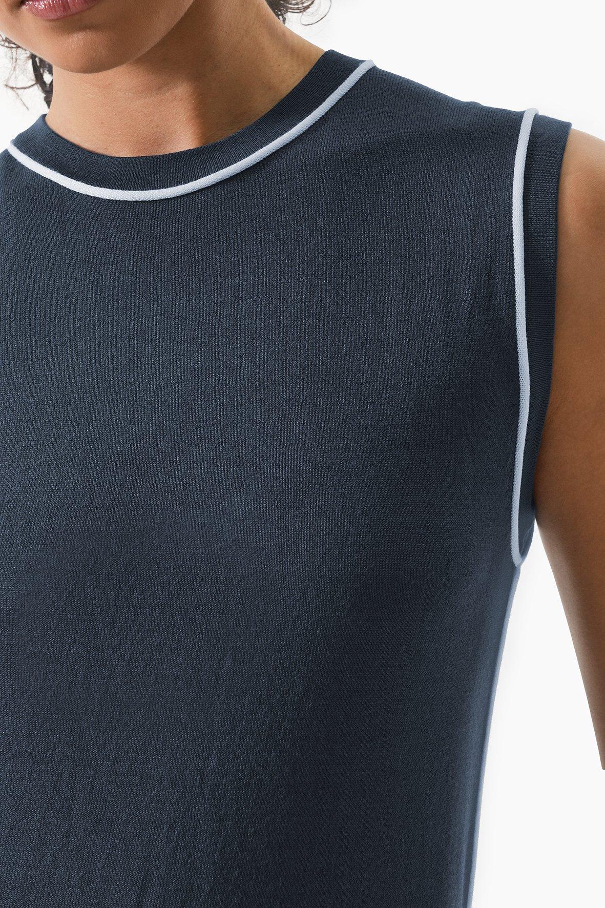 BRIEFING ◆WOMENS WR CREW NECK KNIT VEST Threadbare Women's Charcoal Grey Crew Neck Ladies' Knitted