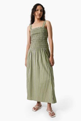 Shirred Drop Waist Dress