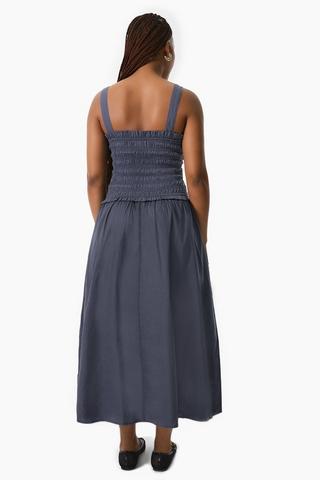 Shirred Drop Waist Dress