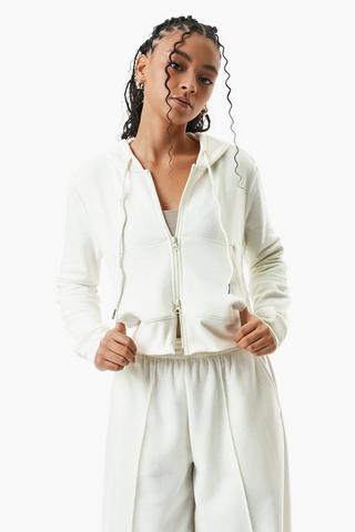 Cropped Zip-Through Hoodie