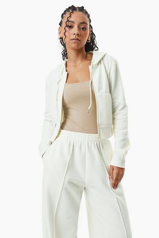 Cropped Zip-Through Hoodie