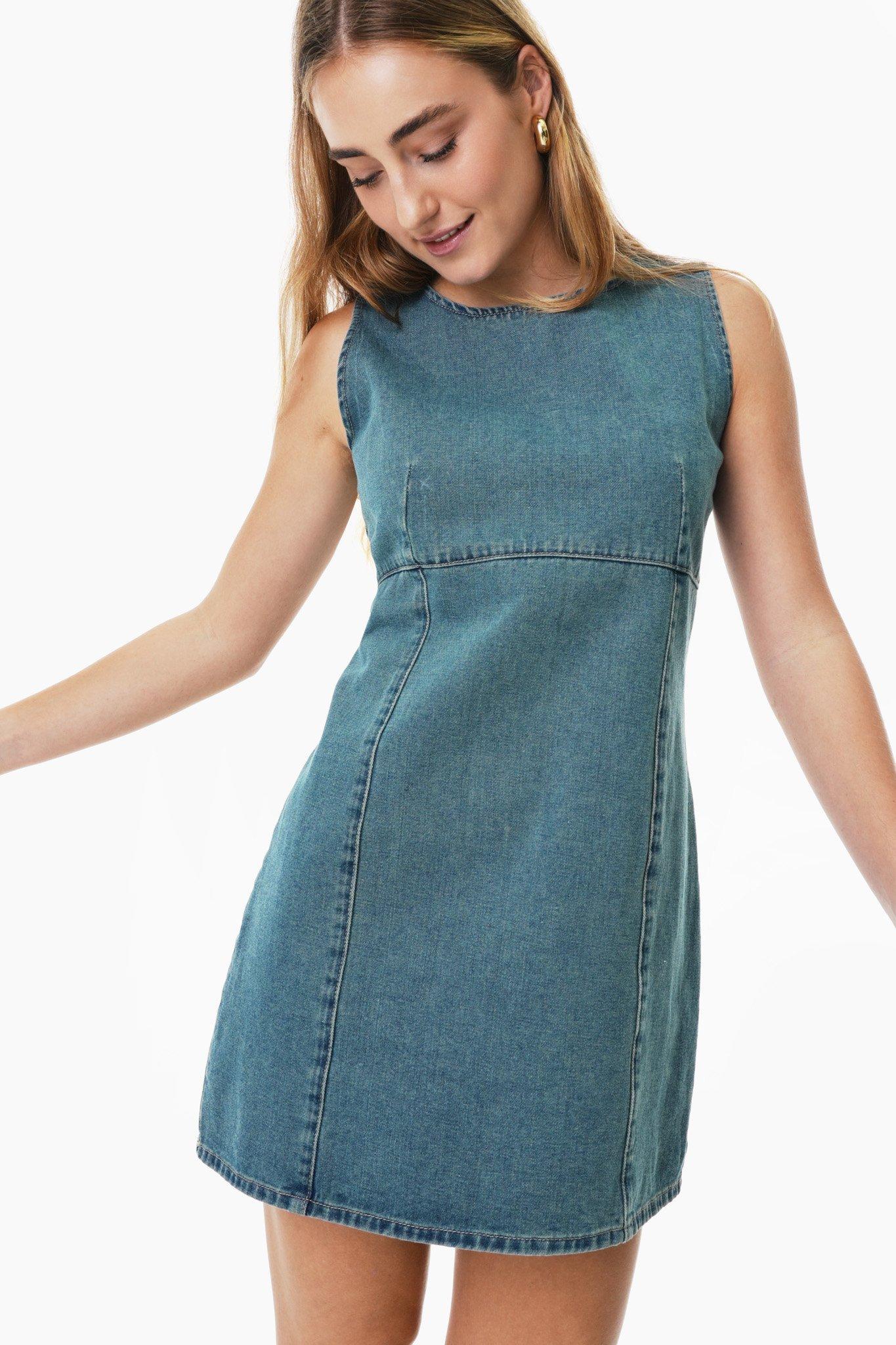 Women's Denim Dress Shift Dress Maxi long Dress Denim Modern Casual Vacation Crew Neck