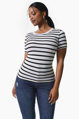 Stripe Seamless Fitted Top