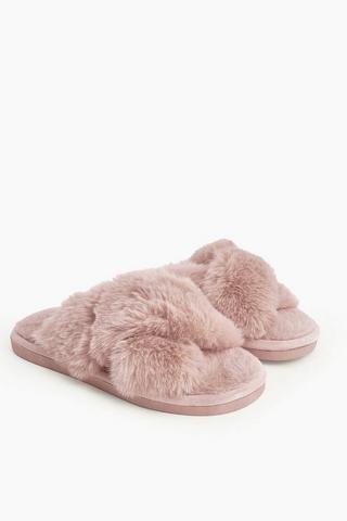 Crossover Fluffy Slipper