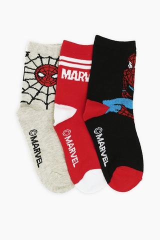3 Pack Spiderman Socks