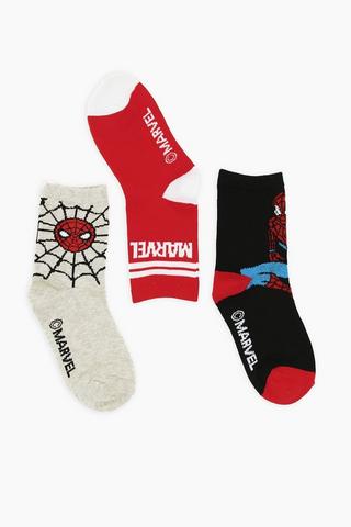 3 Pack Spiderman Socks