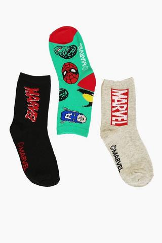 3 Pack Marvel Socks