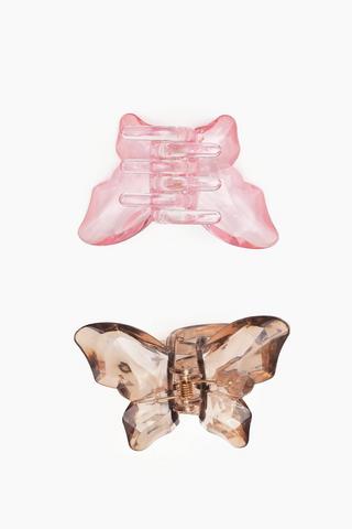 2 Pack Butterfly Hair Clips - ONESIZE